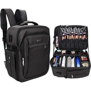 Makeup Backpack,Professional Makeup Case Extra Large Travel Train Case MakeupBag